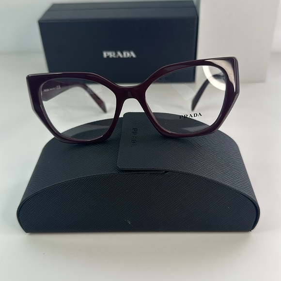 💯- New Authentic Prada PR 18WV VIY1O1 52 - Garnet Eyeglasses - Picture 14 of 17